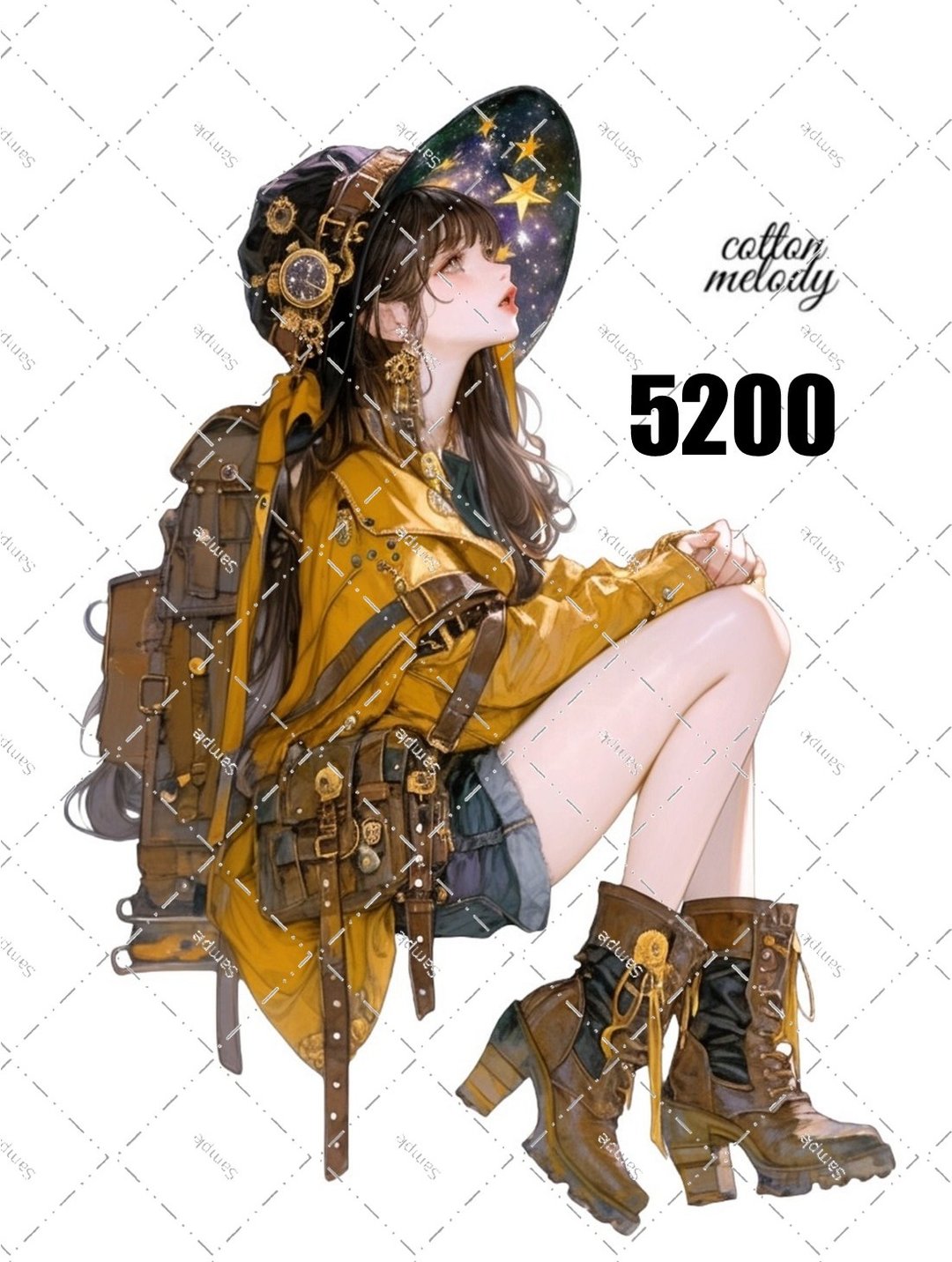 original sticker no.5200 人物贴纸 原创贴纸 原创人物贴纸 装饰贴纸 cotton melody - 贴纸 - 纸 