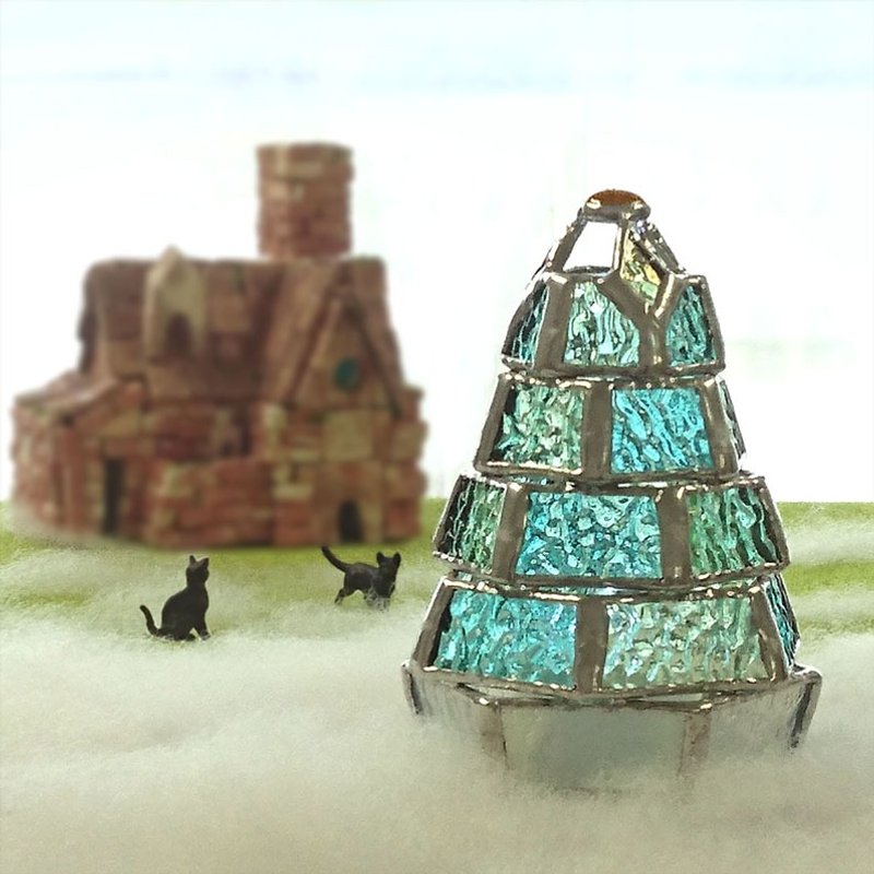 【迷你枞树灯 / 新绿版】彩色玻璃小夜灯 (附带 LED 灯) - 灯具/灯饰 - 玻璃 绿色