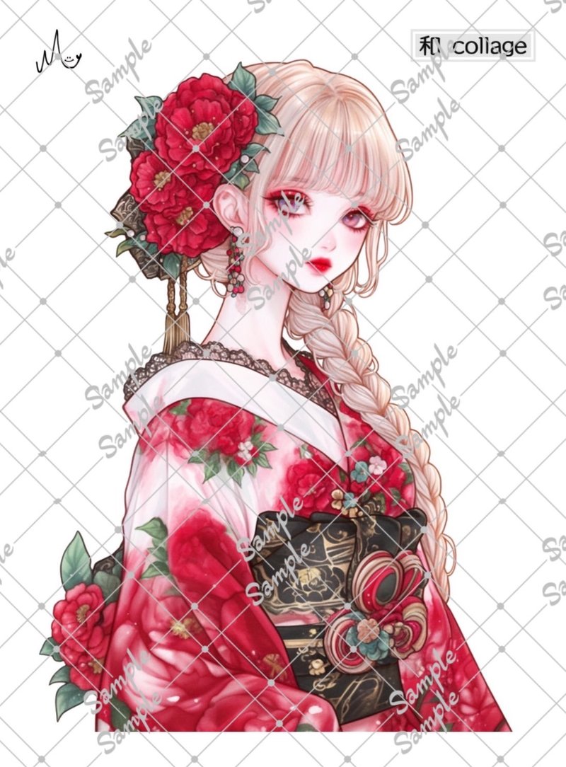 原创人物贴纸 和风系列 期间限定至1月10日 - 贴纸 - 纸 