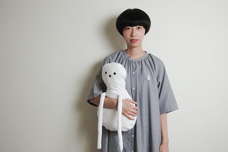 问题洋装 - 洋装/连衣裙 - 棉．麻 灰色