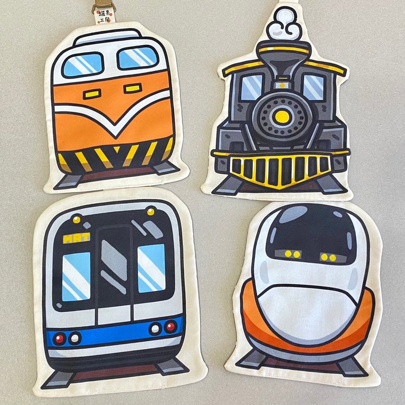 车车系列 | 造型手帕巾 | 高铁 | 捷运 | 老爷火车 - 围嘴/口水巾 - 棉．麻 多色