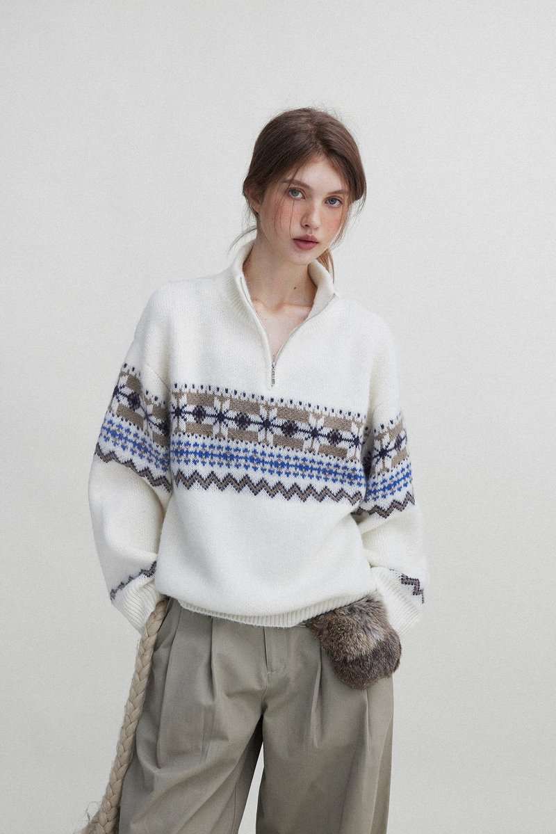 冰岛假期 / 费尔岛提花毛衣 / 高克重羊毛 - 女装针织衫/毛衣 - 其他材质 多色