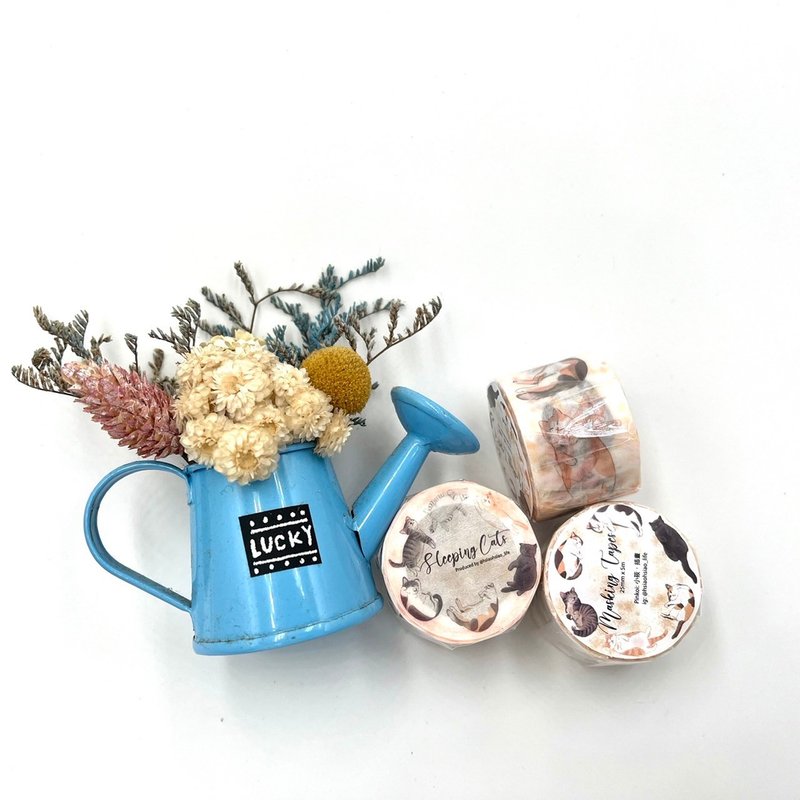 纸胶带-爱睡觉的猫 - 贴纸 - 纸 