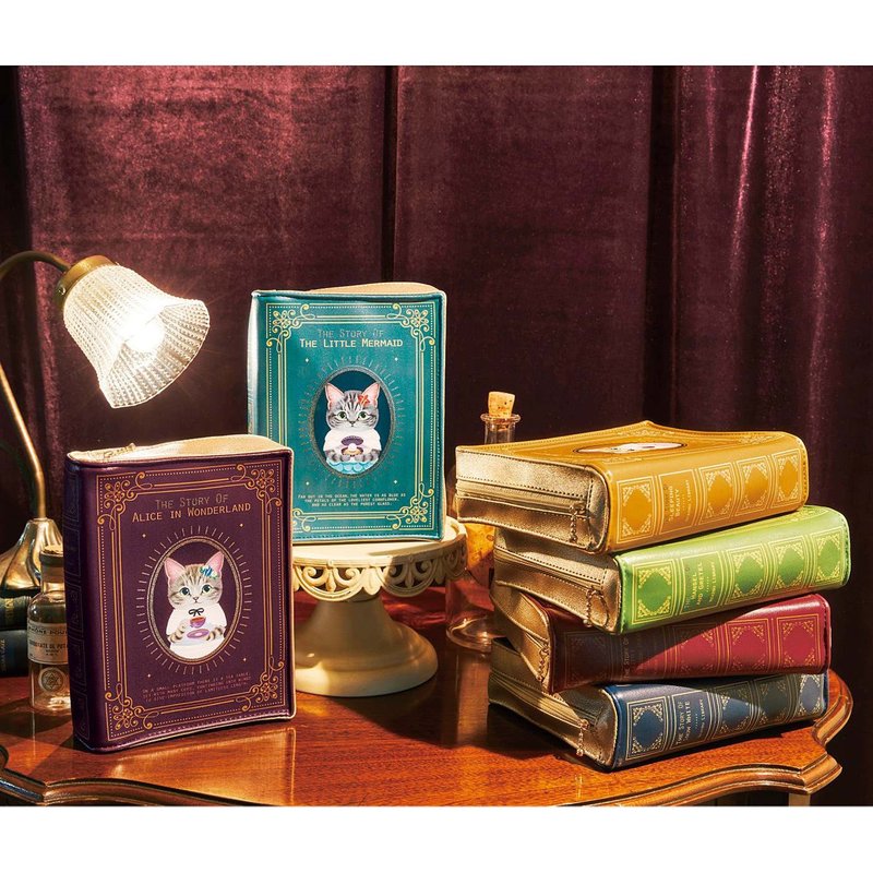 【绝版出清】【猫部】童话故事系列书本造型收纳包 - 化妆包/杂物包 - 人造皮革 