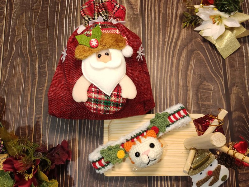 【圣诞礼盒】【喜感橘猫】手制针织宠物颈带/颈圈-针织|钩针 - 项圈/牵绳 - 棉．麻 多色