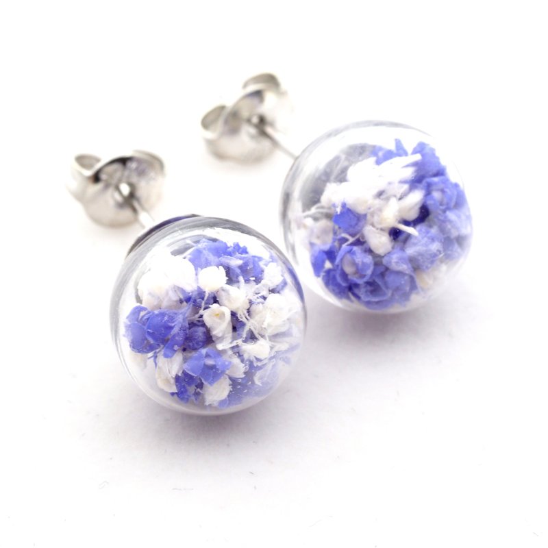 爱家作- OMYWAY DIY 干花  玻璃球 耳针 耳环 耳勾 垂挂 耳夹 - 耳环/耳夹 - 玻璃 