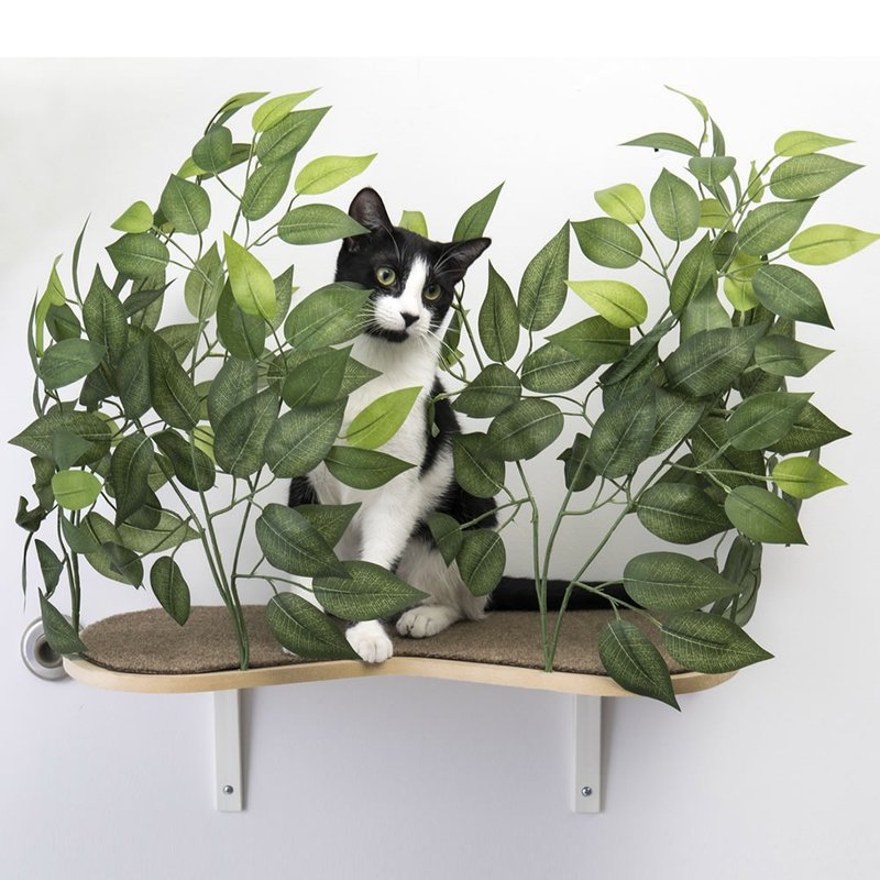 美国On2Pets 栩栩如生猫树跳台-壁挂型(白色) 一组有两座 - 玩具 - 木头 绿色