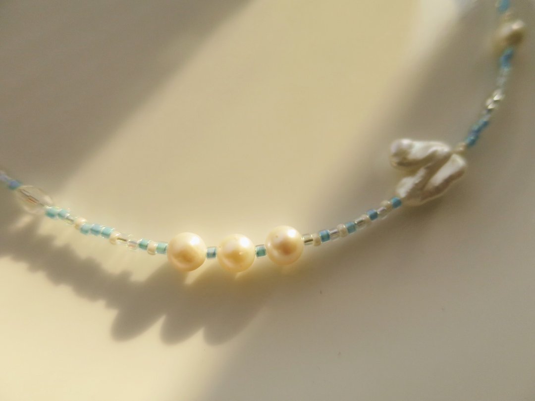 七彩的微风 Legends of mermaid (蓝 Blue) - 项链 - 珍珠 蓝色