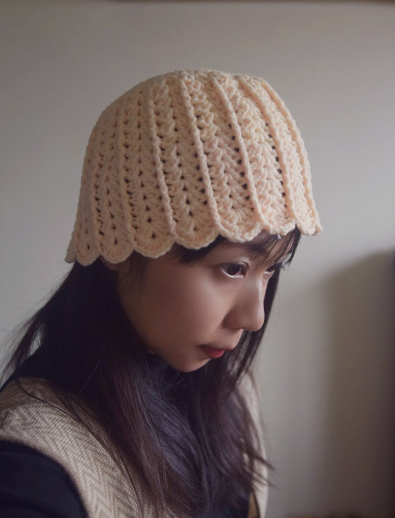 手工编织毛帽 • 鹅黄白 |手作|毛线|钩针| 其他尺寸可订制 - 帽子 - 其他材质 黄色
