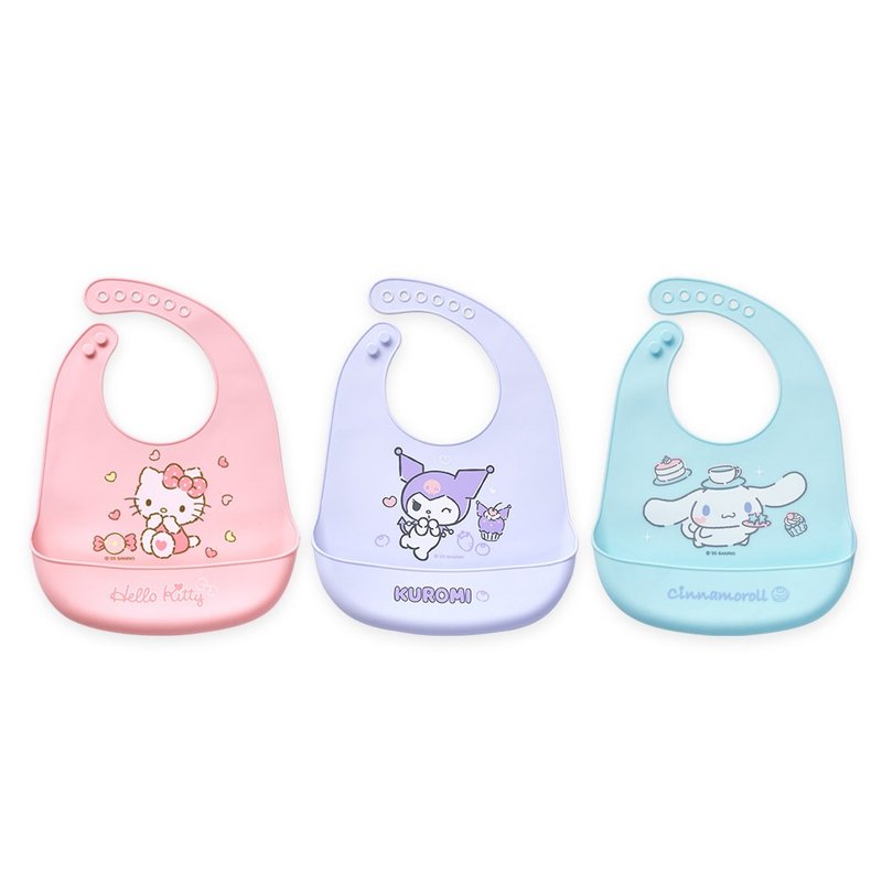 【ONEDER旺达】三丽鸥酷洛米 大耳狗 凯蒂猫宝宝防水围兜 - 围嘴/口水巾 - 其他材质 