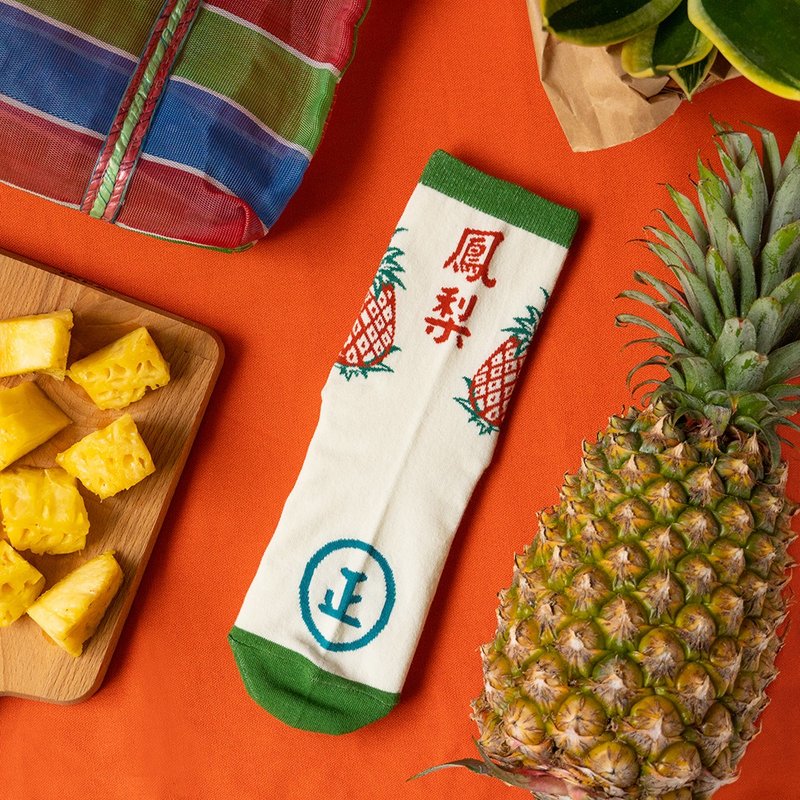单单袜 – 旺旺旺来 (单只) - 袜子 - 棉．麻 绿色