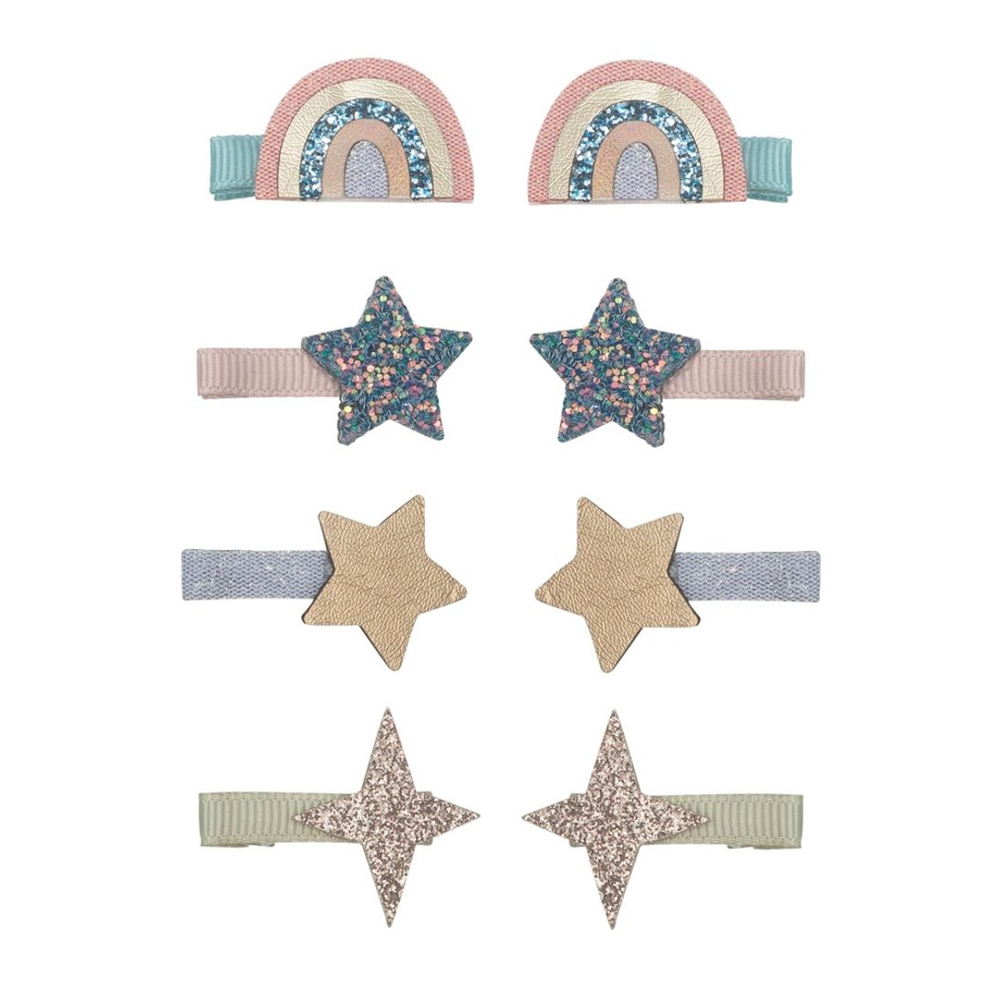 英国Mimi & Lula_AW24_小王子-彩虹星星迷你发夹8入 - 婴儿饰品 - 聚酯纤维 