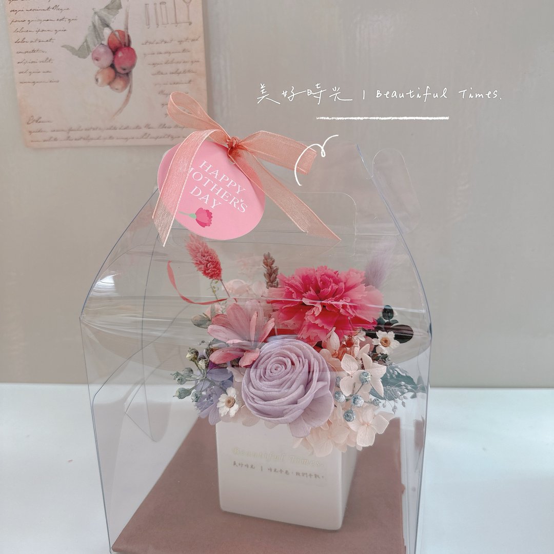 永生花礼盒 | 温柔留存、永生康乃馨桌花 - 干燥花/捧花 - 植物．花 紫色
