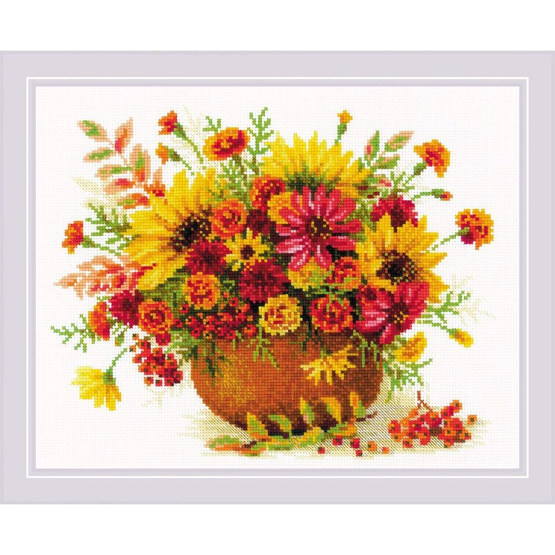 RIOLIS 十字绣材料包 - 秋之花 - 编织/刺绣/羊毛毡/裁缝 - 其他材质 