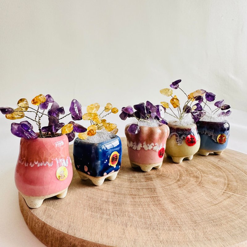 许愿水晶树 招财开运 风水 健康祈福 交换礼物 发财树 毕业礼物 - 摆饰 - 陶 多色