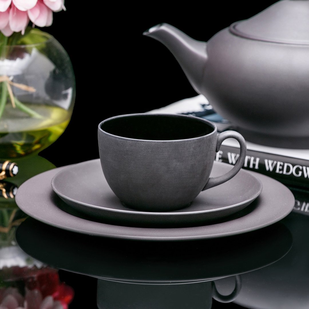 英国制 Wedgwood 黑曜雅藏 梦幻玄武岩陶瓷咖啡杯 下午茶三件套 - 咖啡杯/马克杯 - 瓷 