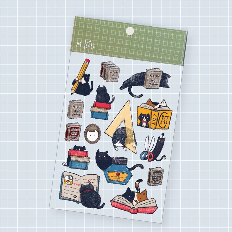 【MiKaLa】文房猫 透明白墨图鉴贴纸 - 贴纸 - 其他材质 