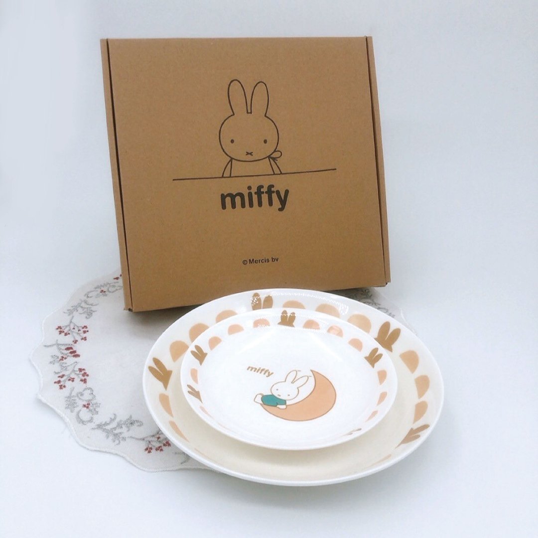 【MIFFY】粉色月亮-大+小陶瓷盘组 餐盘组 陶瓷盘 - 盘子/餐盘/盘架 - 陶 