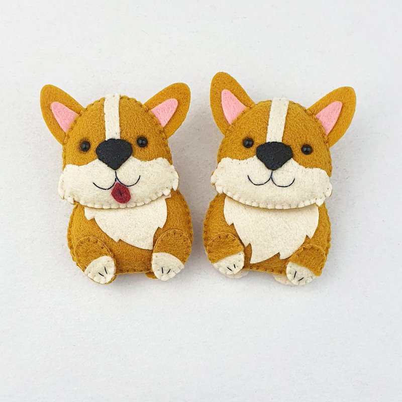 Cute corgi figurine,  mini corgi dog ornament,  dog lover gift - 玩偶/公仔 - 聚酯纤维 