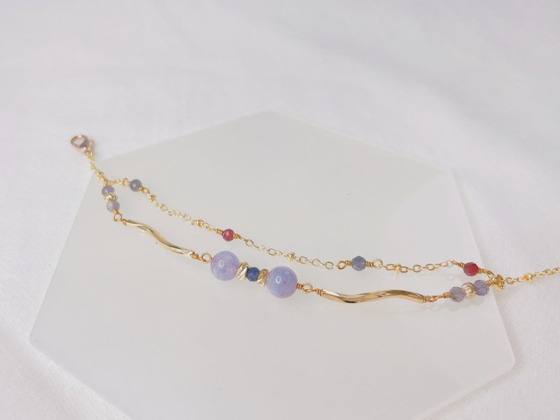 紫丁香之舞 || 紫水晶 堇青石 石榴石 水晶手链 - 手链/手环 - 水晶 紫色