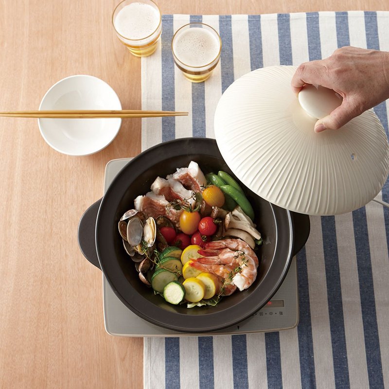 MIYAWO日本宫尾 IH系列9号陶土汤锅3L 送辣妈食谱书 - 锅具/烤盘 - 其他材质 黑色