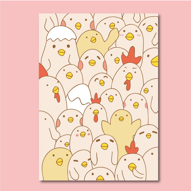 满满的鸡/贺年卡 - 卡片/明信片 - 纸 