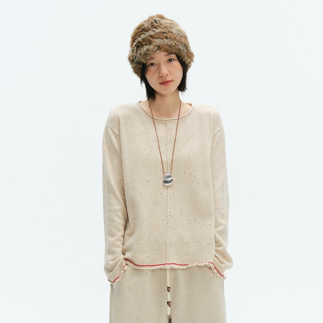 圆领破边套头毛衣|针织衫|两色|冬款|Sora-1930 - 女装针织衫/毛衣 - 羊毛 多色