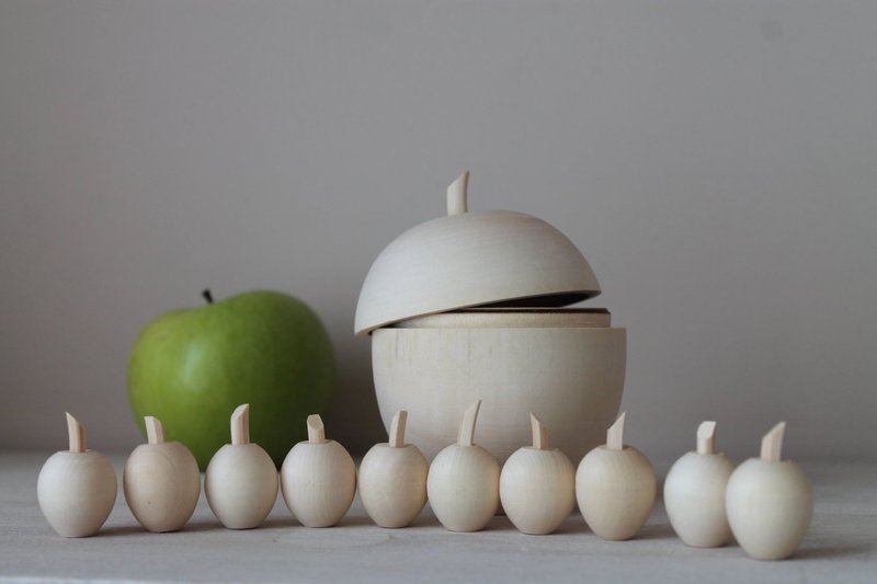 Wooden Toy Sorter Apple - 玩具/玩偶 - 木头 咖啡色