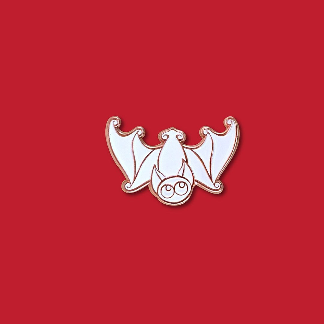 白蝙蝠胸针 - 胸针 - 其他金属 白色