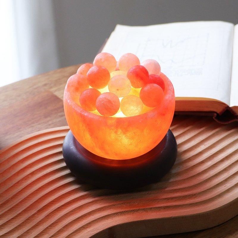 小汤圆 盐灯 I 清水模 I 石墨黑甜甜圈 I 圆圆满满 - 灯具/灯饰 - 水泥 橘色