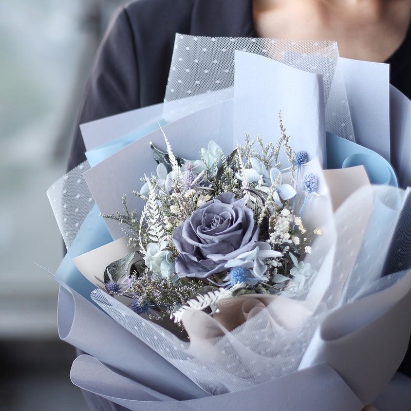 定制毕业花束 永生玫瑰花束 干燥花花束 格雷的爱 告白求婚花束 - 干燥花/捧花 - 植物．花 多色