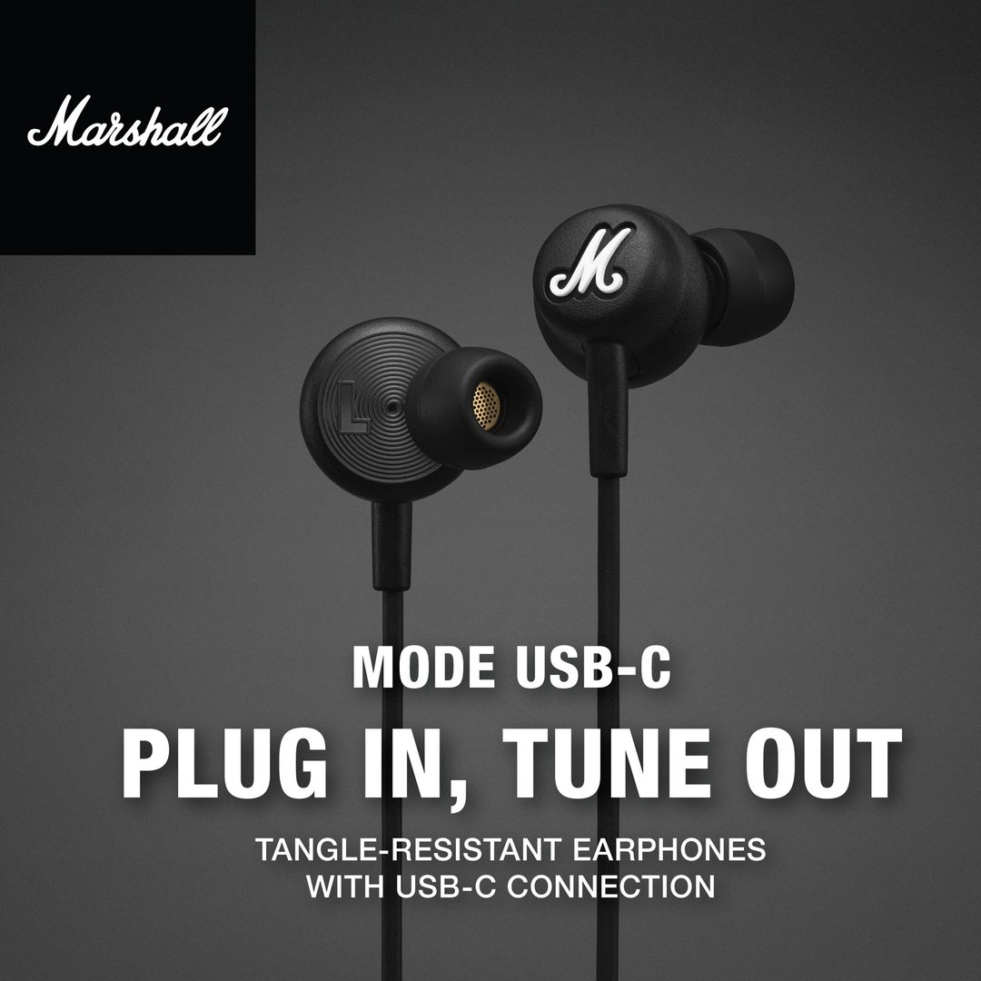 Marshall 马歇尔 Mode USB-C 入耳式耳机 - 耳机 - 其他材质 黑色