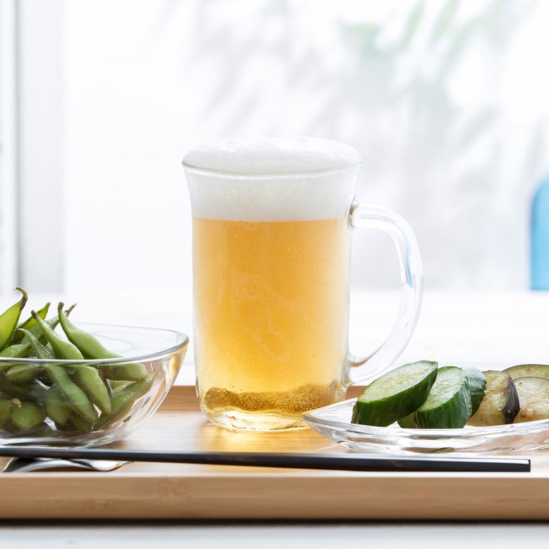【3件69折】日本ADERIA 手仿陶啤酒杯310ml - 酒杯/酒器 - 玻璃 透明