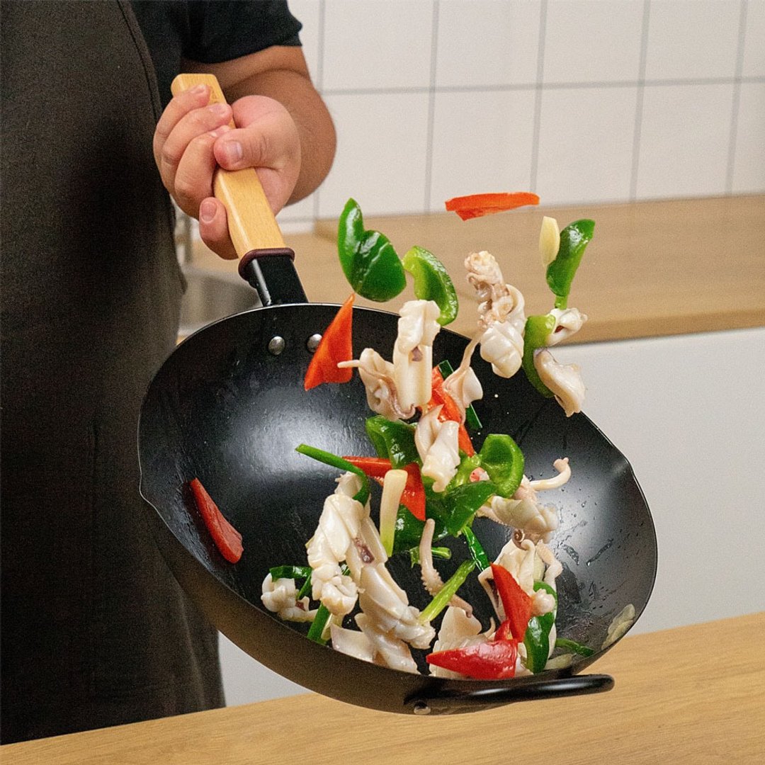 【Taste Plus】悦味元器系列 窒化铁 中式中华炒锅 铁锅 32cm - 锅具/烤盘 - 其他材质 黑色