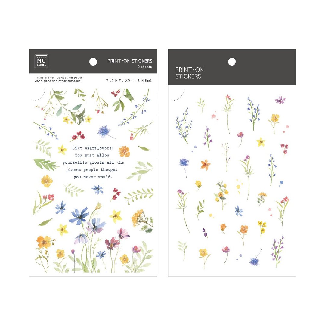 【Print-On Stickers 转印贴纸】no.121-早晨花田 | 花草系列 - 贴纸 - 其他材质 粉红色
