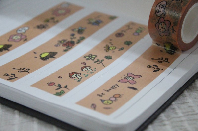 【纸胶带】 日本和纸 | 毛毛家族 花草款 - 纸胶带 - 纸 多色