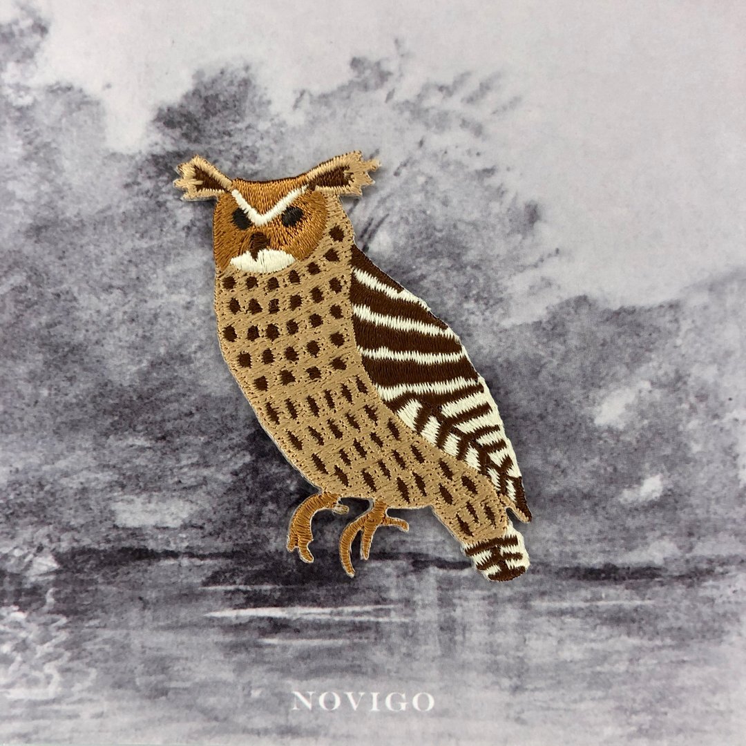 Novigo 台湾动物熨烫刺绣 / 黄鱼鸮 - 徽章/别针 - 绣线 