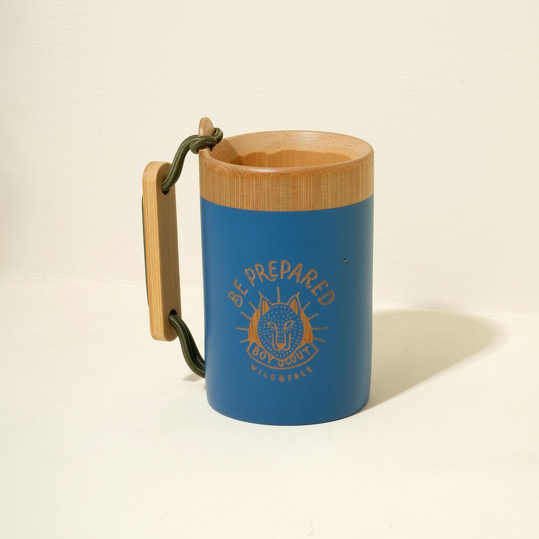 Outdoor Cup 元气凹豆杯(小狼款) - 咖啡杯/马克杯 - 竹 卡其色
