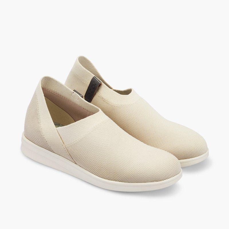 不对称斜口靴/卡其 - 女款短靴 - 聚酯纤维 卡其色