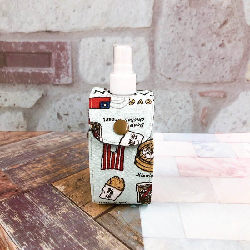 酒精/消毒液收纳袋 附100ml 2号瓶 外出必备防疫小物 - 台湾小吃 - 收纳用品 - 棉．麻 蓝色