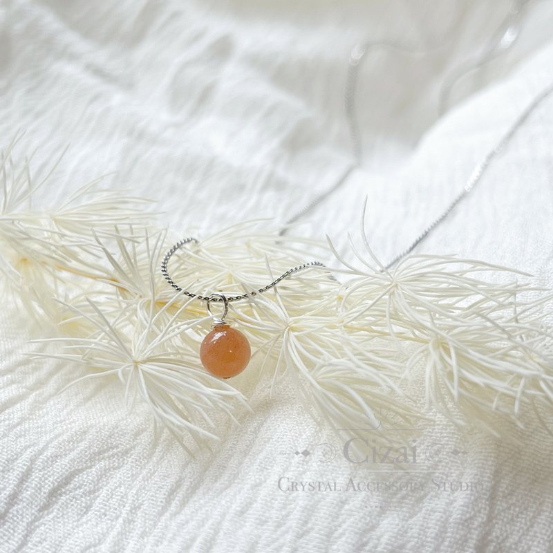 【You are my sunshine】 // N104 橙月光石钛钢防过敏项链 - 项链 - 水晶 