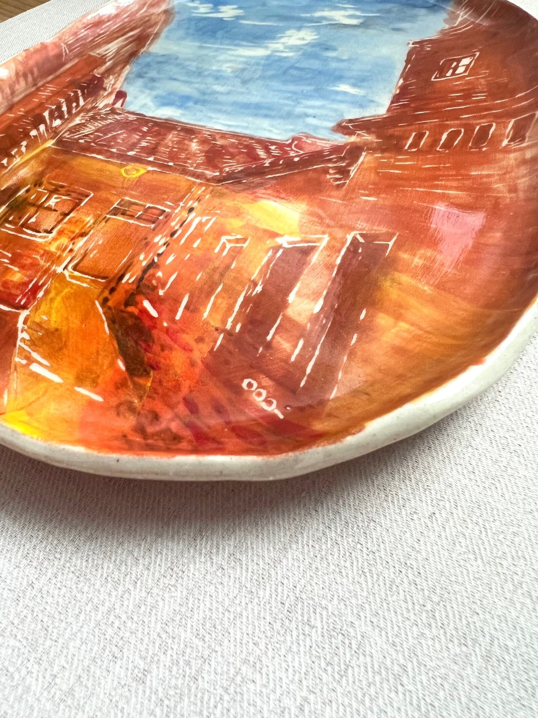 大稻埕的气息  手绘陶25.4 x 19.2cm - 摆饰 - 陶 
