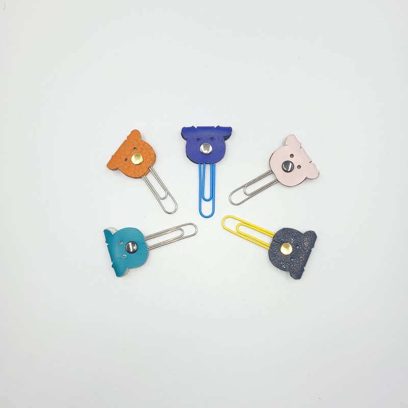 真皮小熊  造型回纹针 书签 交换礼物首选 婚礼小物 - 笔记本/手帐 - 真皮 多色