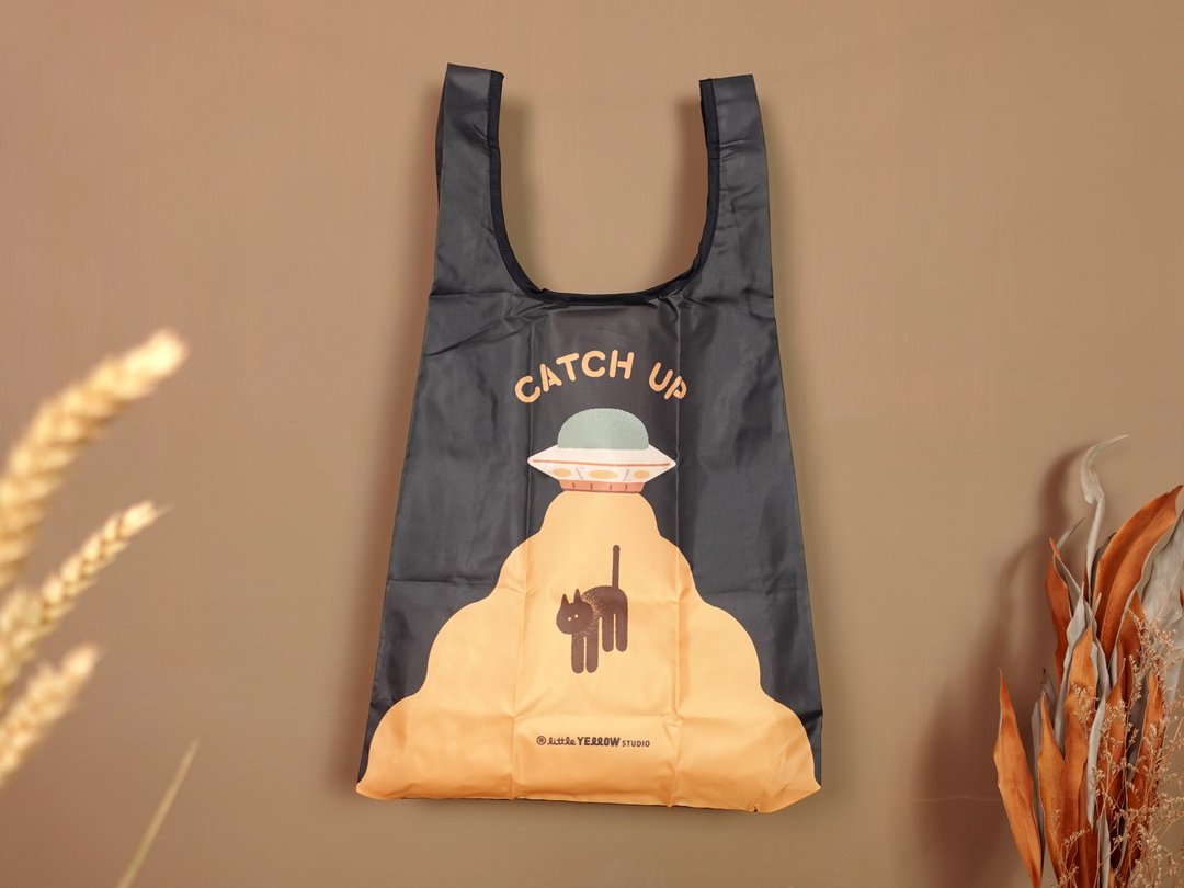 防泼水 可收纳 环保购物袋 - 喵星人 CATCH UP - 其他 - 聚酯纤维 黄色