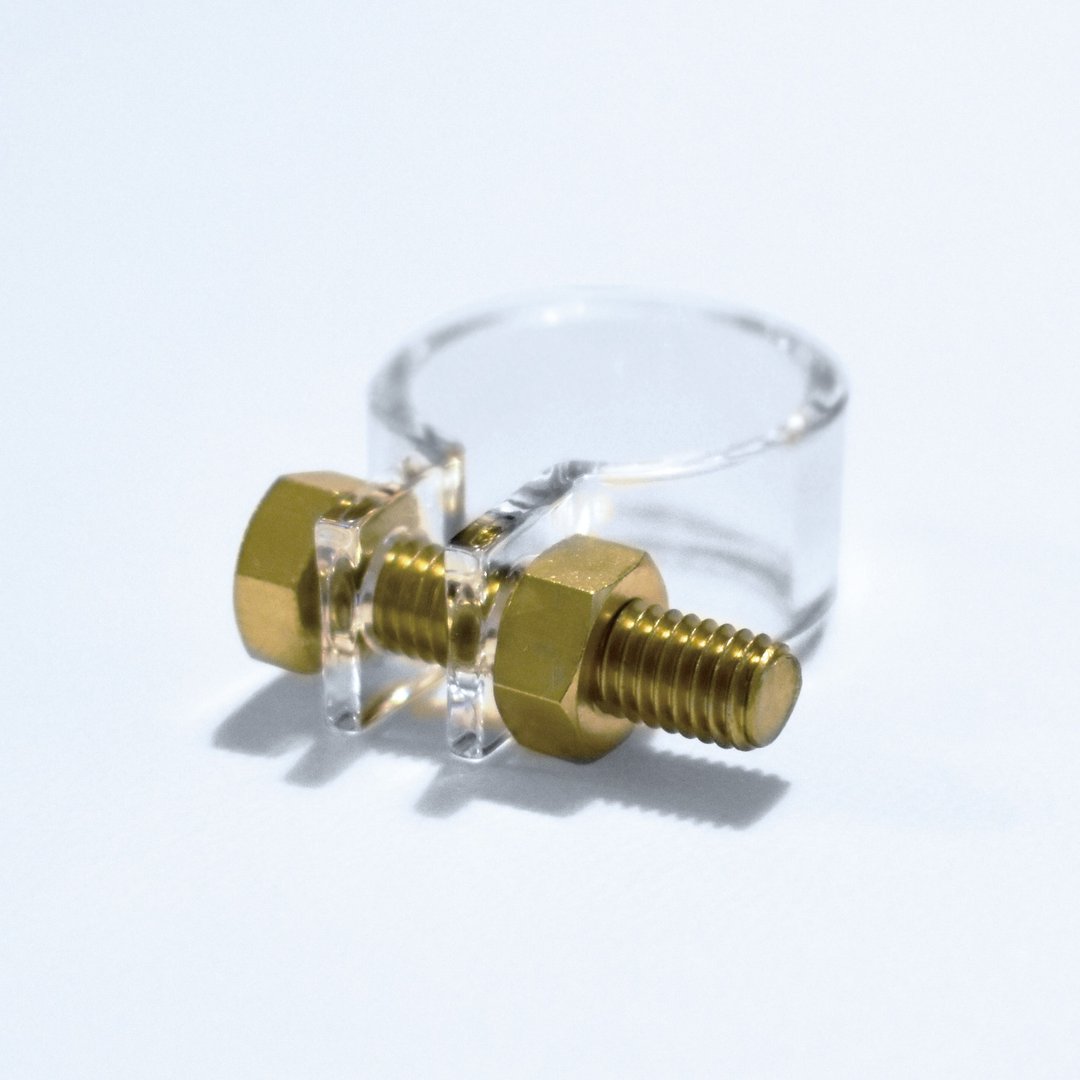 Bolt ring (brass) - 戒指 - 压克力 透明
