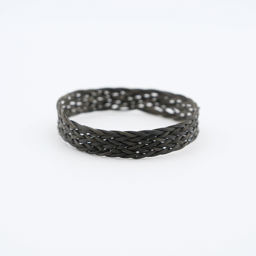 Rattan bangle/Black(L) - 手链/手环 - 环保材料 黑色
