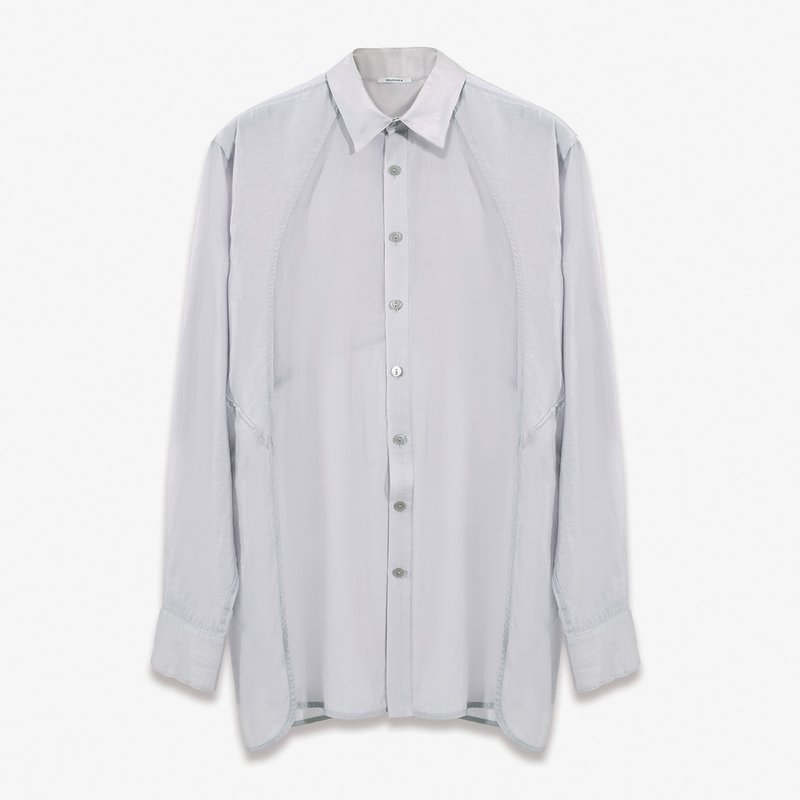SEANNUNG 透肤层次披肩衬衫 - 男装衬衫 - 棉．麻 银色