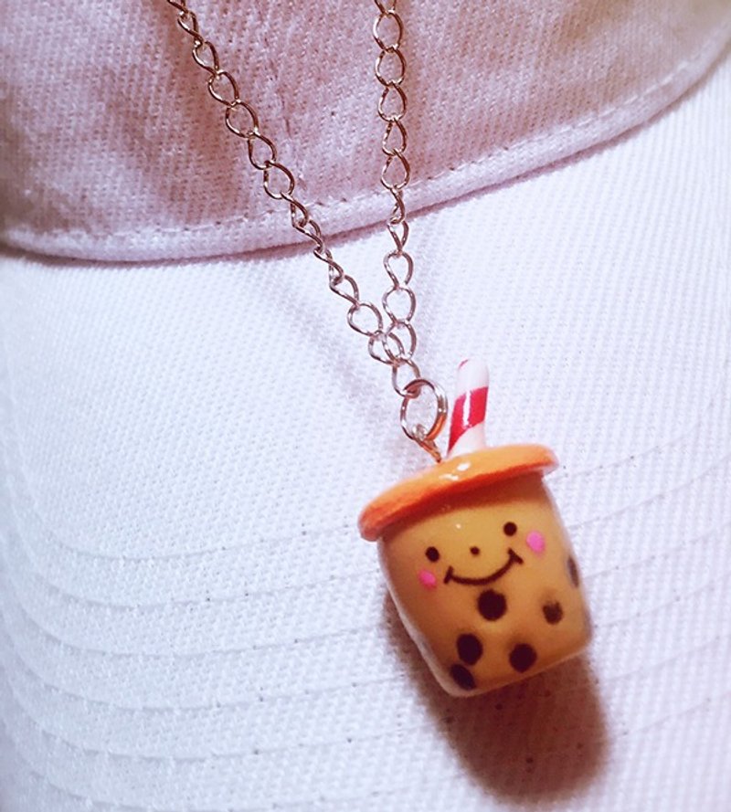 smile☺珍珠奶茶项链（可改磁铁/耳环/钥匙圈） ((满600随机送神秘小礼物)) - 项链 - 粘土 多色