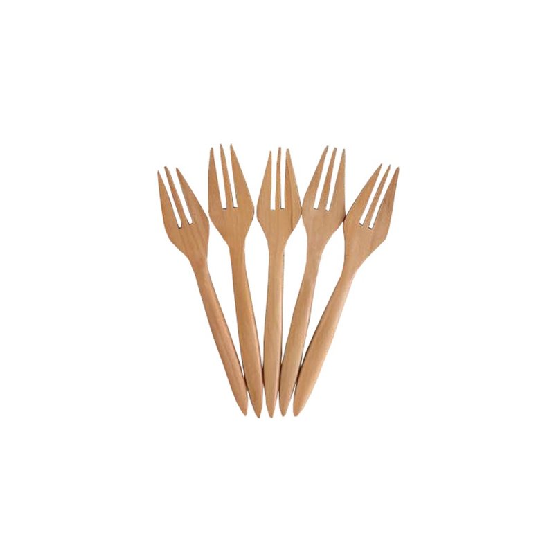 10 Acacia tea fork BDSC wood - 餐刀/叉/匙组合 - 木头 咖啡色