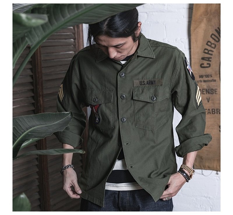 US Army OG-107 Fatigue Utility Shirt 1963-64 美国陆军实用工 - 男装外套 - 棉．麻 